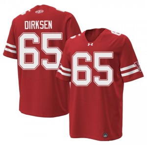 #65 Aiden Dirksen UW Badgers Red 1980 Throwback Jersey | Iconic Embroidery Men NCAA Football Gear 19759910