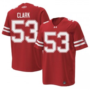 #53 Cam Clark UW Badgers Red 1980 Throwback Jersey | Licensed Embroidery Men University Football Gear 36255331