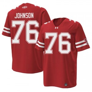 #76 Dillan Johnson UW Red 1980 Throwback Jersey | Pro Cut Embroidery Men Player Football Gear 31128674