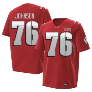 Red Dillan Johnson #76 Wisconsin 2026 Jersey | Men High School Football Classic Stitched 26360335