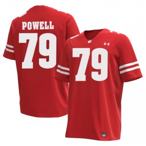 Logan Powell #79 UW Badgers Jersey | Gameday Red NCAA Football Men Stitched 32518725