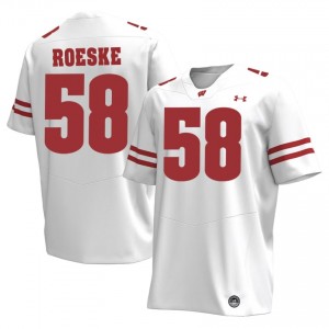 UW Badgers Michael Roeske #58 White Jersey | Fresh Stitch University Football Men Apparel 67153301