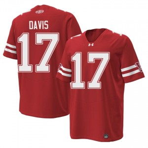 #17 Nizyi Davis Badgers Red 1980 Throwback Jersey | Officially Licensed Embroidery Men College Football Gear 29250029