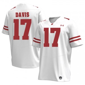 Wisconsin Nizyi Davis #17 White Jersey | Fresh Stitch University Football Men Apparel 23729034