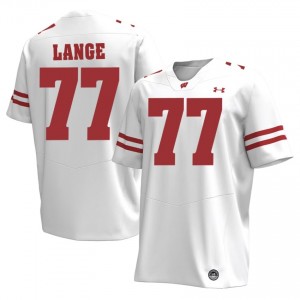 UW Badgers Peyton Lange #77 White Jersey | Elite Stitch High School Football Men Apparel 37108239
