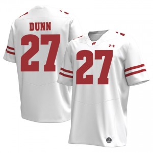 Badgers Raphael Dunn #27 White Jersey | Fresh Stitch University Football Men Apparel 23691604