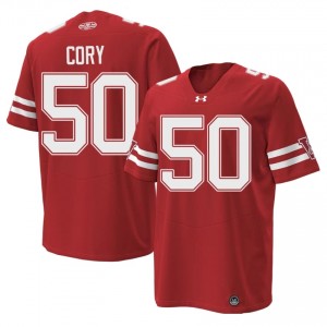 #50 Ryan Cory Wisconsin Badgers Red 1980 Throwback Jersey | Iconic Embroidery Men NCAA Football Gear 97996734