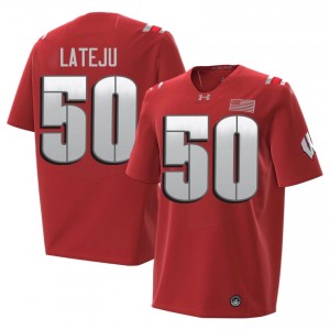 Red Sam Lateju #50 UW Badgers 2026 Jersey | Men University Football Limited Stitched 45380349
