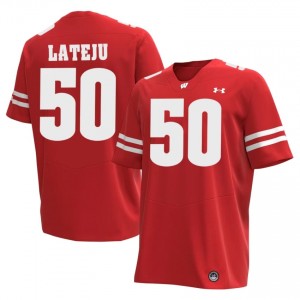 Sam Lateju #50 Wisconsin Jersey | Gameday Red NCAA Football Men Stitched 25812966
