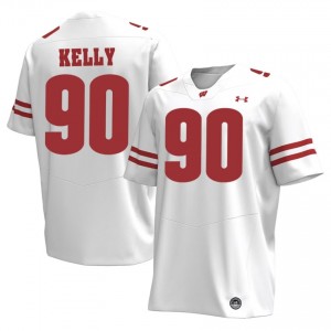 UW Badgers Will Kelly #90 White Jersey | Premium Stitch Player Football Men Apparel 75808477