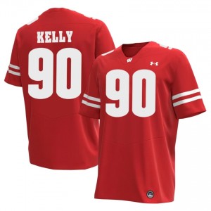 Will Kelly #90 Wisconsin Badgers Jersey | Gameday Red NCAA Football Men Stitched 60270919