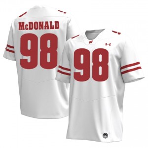 UW Badgers Will McDonald #98 White Jersey | Fresh Stitch University Football Men Apparel 20876900