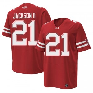 #21 Bryan Jackson II Wisconsin Badgers Red 1980 Throwback Jersey | Authentic Embroidery Men High School Football Gear 40198095