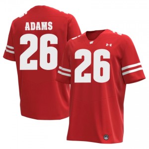 Eli Adams #26 UW Badgers Jersey | Genuine Red Player Football Men Stitched 49445968