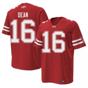 #16 Grant Dean UW Badgers Red 1980 Throwback Jersey | Officially Licensed Embroidery Men College Football Gear 13210268