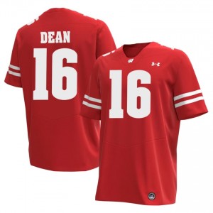 Grant Dean #16 UW Badgers Jersey | Alumni Red High School Football Men Stitched 55466987
