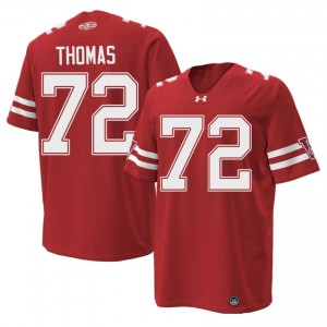 #72 Joe Thomas UW Badgers Red 1980 Throwback Jersey | Iconic Embroidery Men NCAA Football Gear 20593423