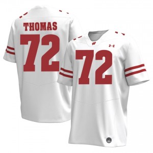 Wisconsin Badgers Joe Thomas #72 White Jersey | Durable Stitch College Football Men Apparel 14079098