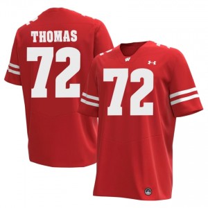 Joe Thomas #72 Badgers Jersey | Moisture Wicking Red University Football Men Stitched 98267458