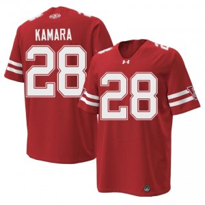 #28 Jon Jon Kamara UW Badgers Red 1980 Throwback Jersey | Iconic Embroidery Men NCAA Football Gear 94049157