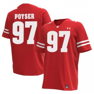 Junior Poyser #97 UW Jersey | Alumni Red High School Football Men Stitched 21763631