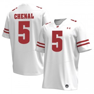 UW Badgers Leo Chenal #5 White Jersey | Durable Stitch College Football Men Apparel 54451425