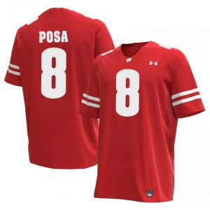 Mason Posa #8 Wisconsin Badgers Jersey | Alumni Red High School Football Men Stitched 21155427