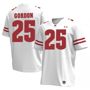 Wisconsin Badgers Melvin Gordon #25 White Jersey | Elite Stitch High School Football Men Apparel 42884548
