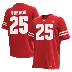 Melvin Gordon #25 UW Badgers Jersey | Genuine Red Player Football Men Stitched 34457074