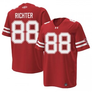 #88 Pat Richter Wisconsin Badgers Red 1980 Throwback Jersey | Pro Cut Embroidery Men Player Football Gear 45434588
