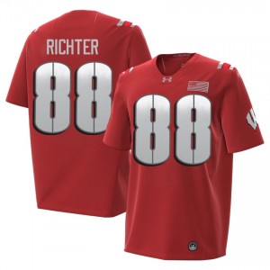 Red Pat Richter #88 UW Badgers 2026 Jersey | Men High School Football Classic Stitched 25626300