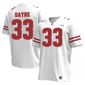 Badgers Ron Dayne #33 White Jersey | Fresh Stitch University Football Men Apparel 38500100