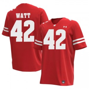 T.J. Watt #42 Badgers Jersey | Alumni Red High School Football Men Stitched 47489563