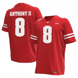 Vinny Anthony II #8 Wisconsin Badgers Jersey | Genuine Red Player Football Men Stitched 39426121