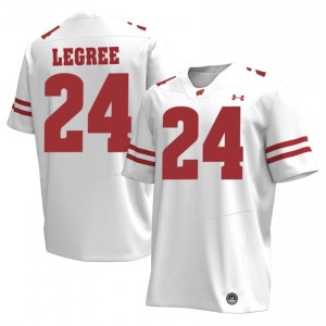 Badgers Zion Legree #24 White Jersey | Fresh Stitch University Football Men Apparel 50264245