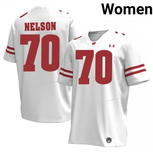 UW Barrett Nelson #70 White Jersey | Exclusive Embroidery NCAA Football Women Apparel 80867981