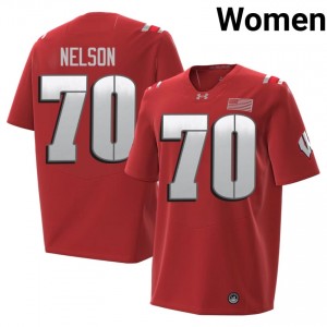 Red Barrett Nelson #70 Badgers 2026 Jersey | Women High School Football Classic Stitch 56753815