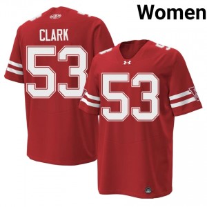 #53 Cam Clark Wisconsin Red 1980 Throwback Jersey | Authentic Stitched Women High School Football Gear 58237584