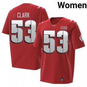 Red Cam Clark #53 Badgers 2026 Jersey | Women University Football Limited Stitch 86733177