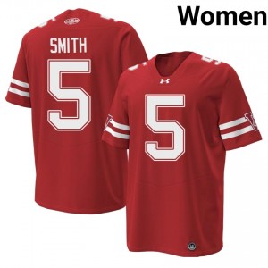 #5 Carter Smith UW Badgers Red 1980 Throwback Jersey | Pro Cut Stitched Women Player Football Gear 78580304