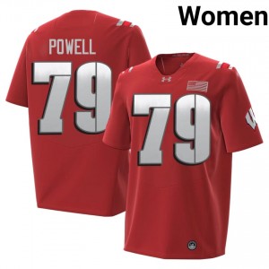 Red Logan Powell #79 UW Badgers 2026 Jersey | Women High School Football Classic Stitch 57651260
