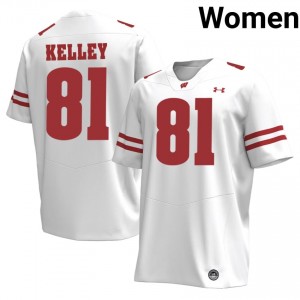 Badgers Mason Kelley #81 White Jersey | Elite Embroidery High School Football Women Apparel 53948520