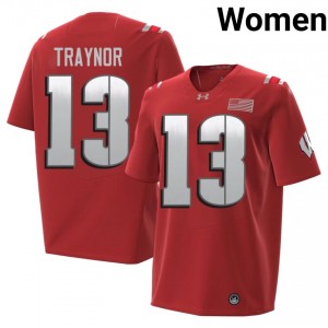 Red Matthew Traynor #13 Badgers 2026 Jersey | Women High School Football Classic Stitch 71643141