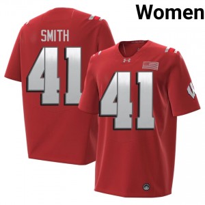 Red McCoy Smith #41 UW Badgers 2026 Jersey | Women NCAA Football Pro-Grade Stitch 26706597
