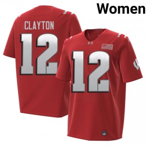 Red Nicolas Clayton #12 UW Badgers 2026 Jersey | Women University Football Limited Stitch 19087173