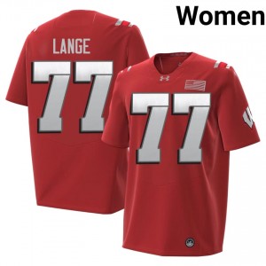 Red Peyton Lange #77 Wisconsin Badgers 2026 Jersey | Women University Football Limited Stitch 38973641