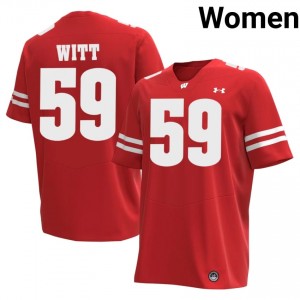 Aaron Witt #59 Badgers Jersey | Gameday Red NCAA Football Women Swen 59617567