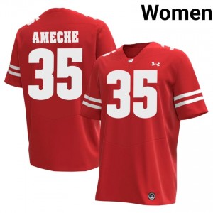 Alan Ameche #35 Wisconsin Badgers Jersey | Gameday Red NCAA Football Women Swen 75193236