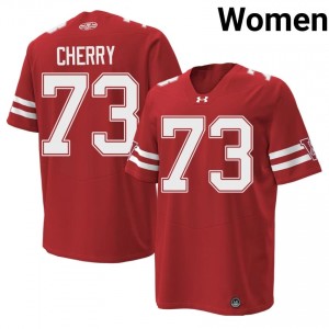 #73 Blake Cherry Wisconsin Badgers Red 1980 Throwback Jersey | Licensed Stitched Women University Football Gear 38344633