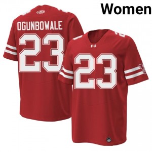 #23 Dare Ogunbowale Wisconsin Badgers Red 1980 Throwback Jersey | Pro Cut Stitched Women Player Football Gear 13419424